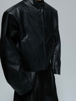 Sculpted Faux Leather Moto Jacket - product image 3