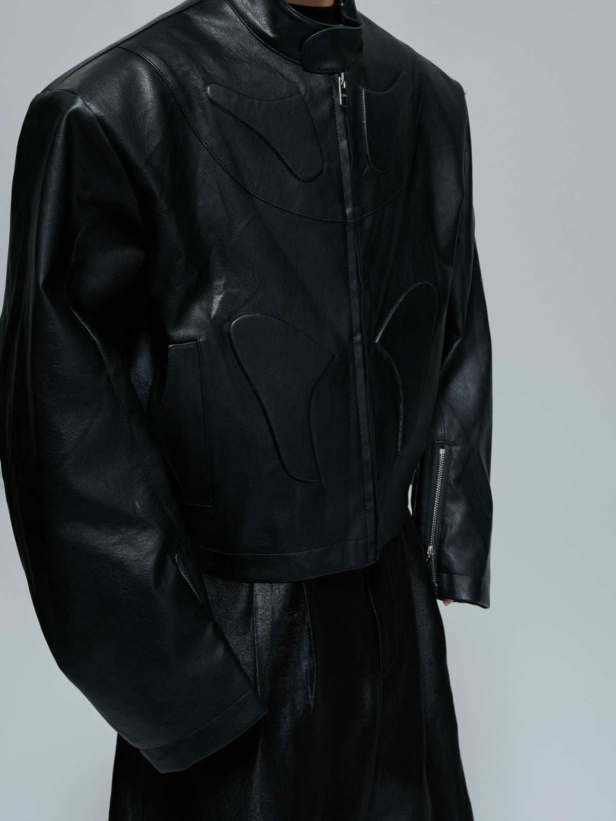 Sculpted Faux Leather Moto Jacket - product image 3