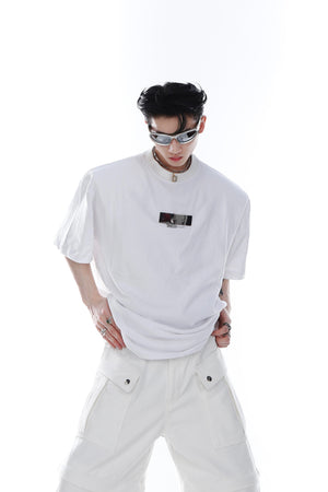 Metal-Clasp Printed Cotton T-Shirt - product image 4