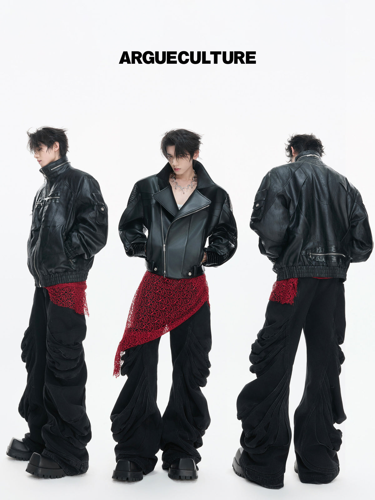 Deconstructed Washed Straight-Leg Jeans - product image 4