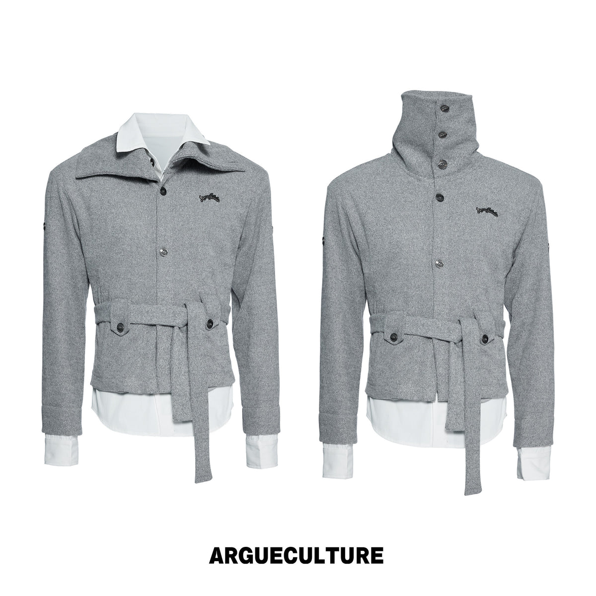 Layered-Collar Zip Knit Cardigan - variant image 6