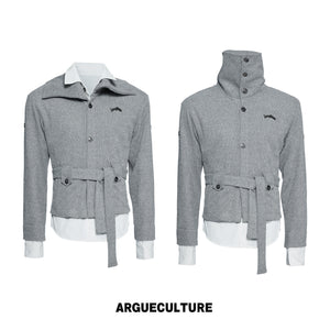 Layered-Collar Zip Knit Cardigan - variant image 6