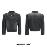 Cropped Washed Rivet Denim Jacket - product image 5