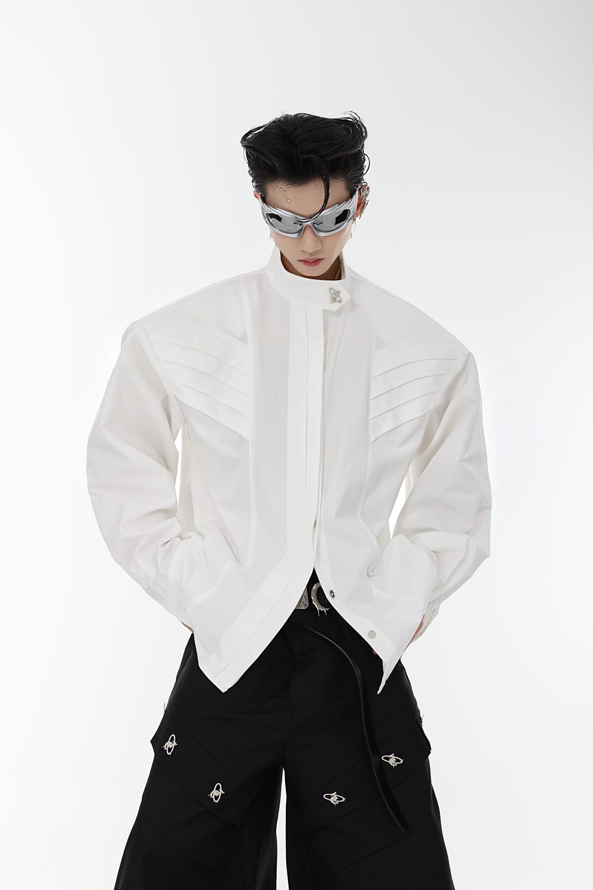Pleated Stand-Collar Shirt - product image 5