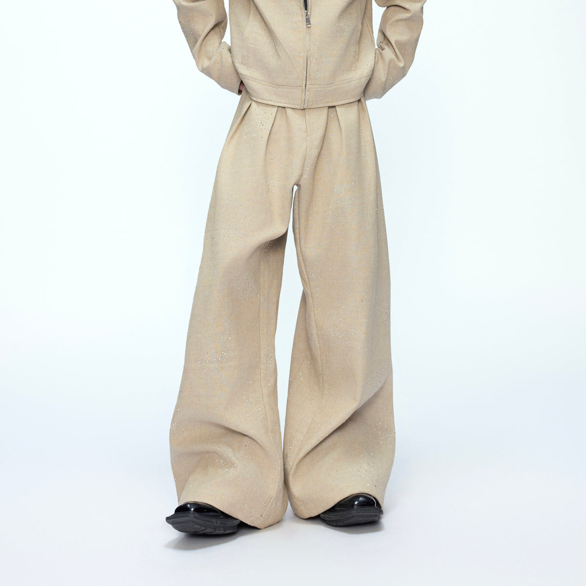 Contrast Lapel Cotton Jacket and Pants Set - product image 5
