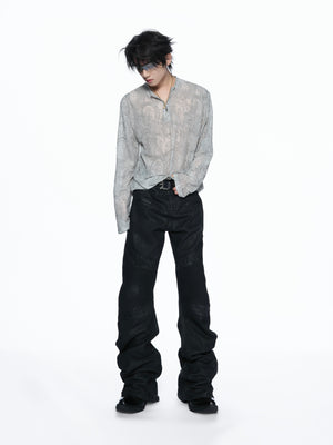 Paisley Floral Sheer Mesh Half-Zip Top - product image 5