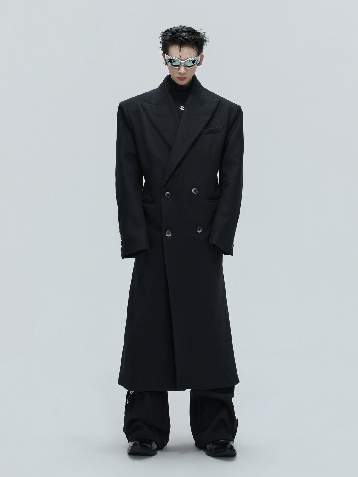 Asymmetric Wool-Blend Long Coat - product image 5