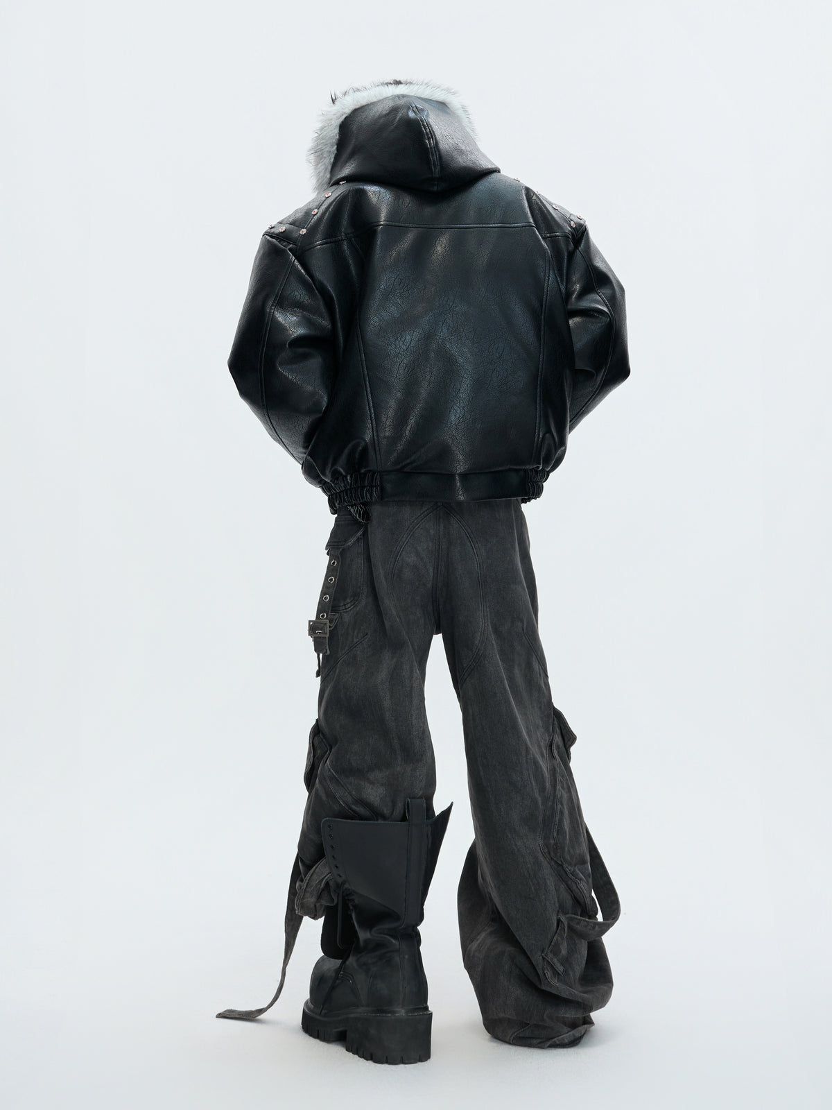 Faux Leather Hooded Jacket - product image 4