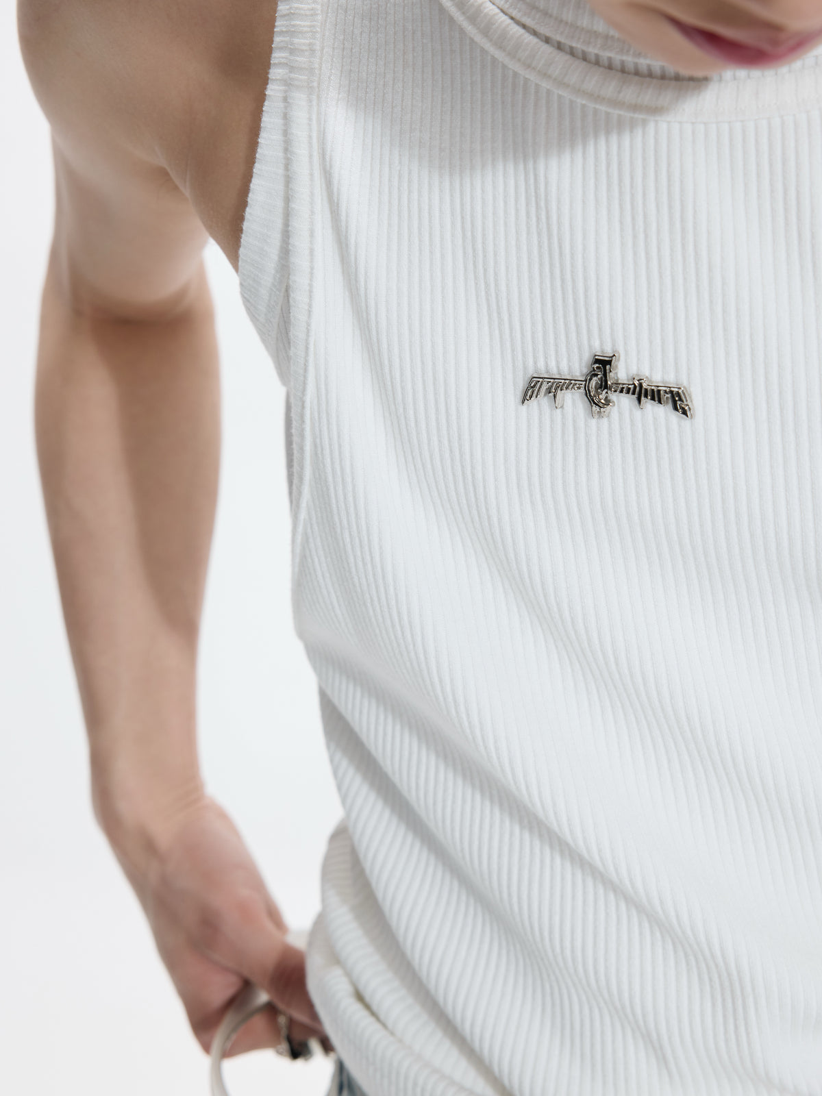 Asymmetric Faux-Layer Ribbed Tank - product image 3