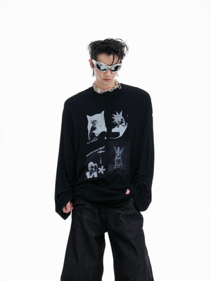 Gothic Figure Print Long-Sleeve Tee - product image 1