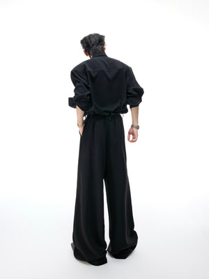 Ribbon-Collar Shirt and Wide-Leg Pants Set - product image 5
