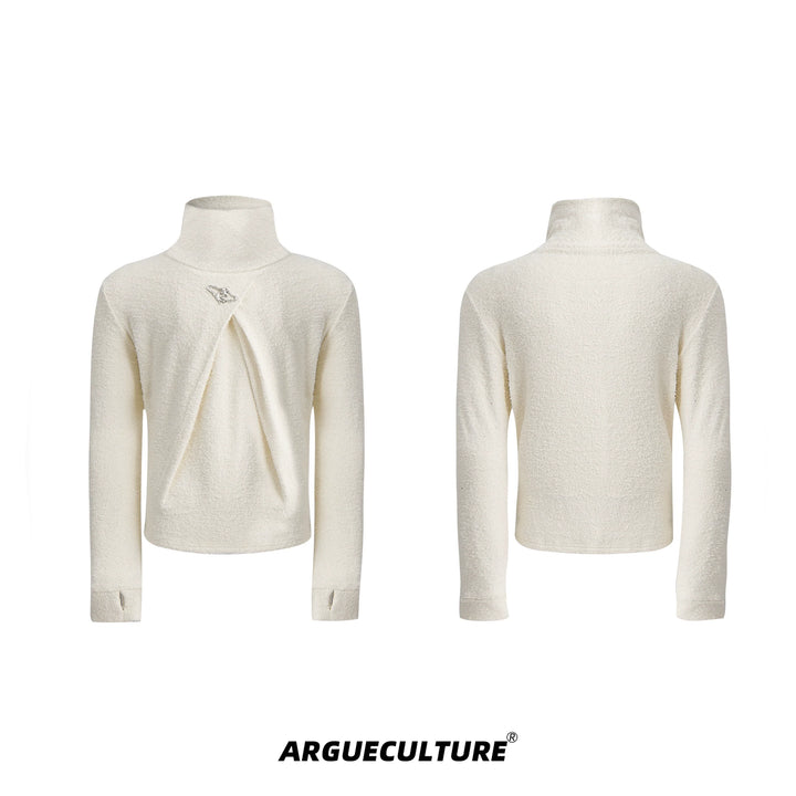 High-Neck Base Layer Shirt with Metal Logo and Detachable Pads - ArgueCulture