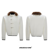 Shimmer Knit Cardigan with Fur Collar - product image 5