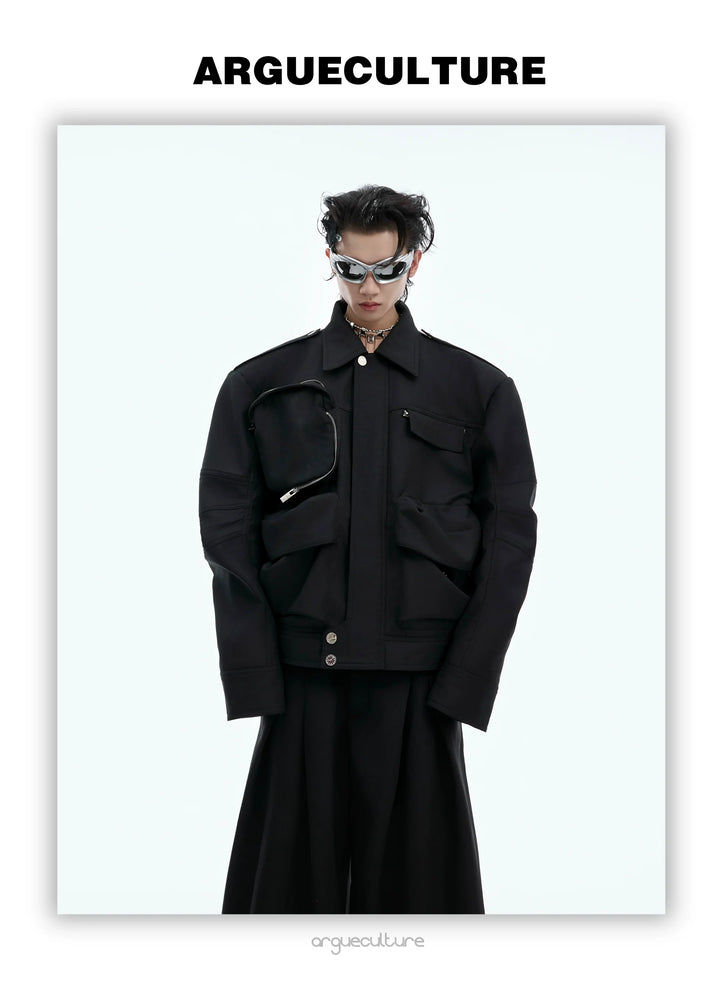 Avant-Garde Workwear Jacket | Detachable Shoulders | Multi-Pocket Design - ArgueCulture