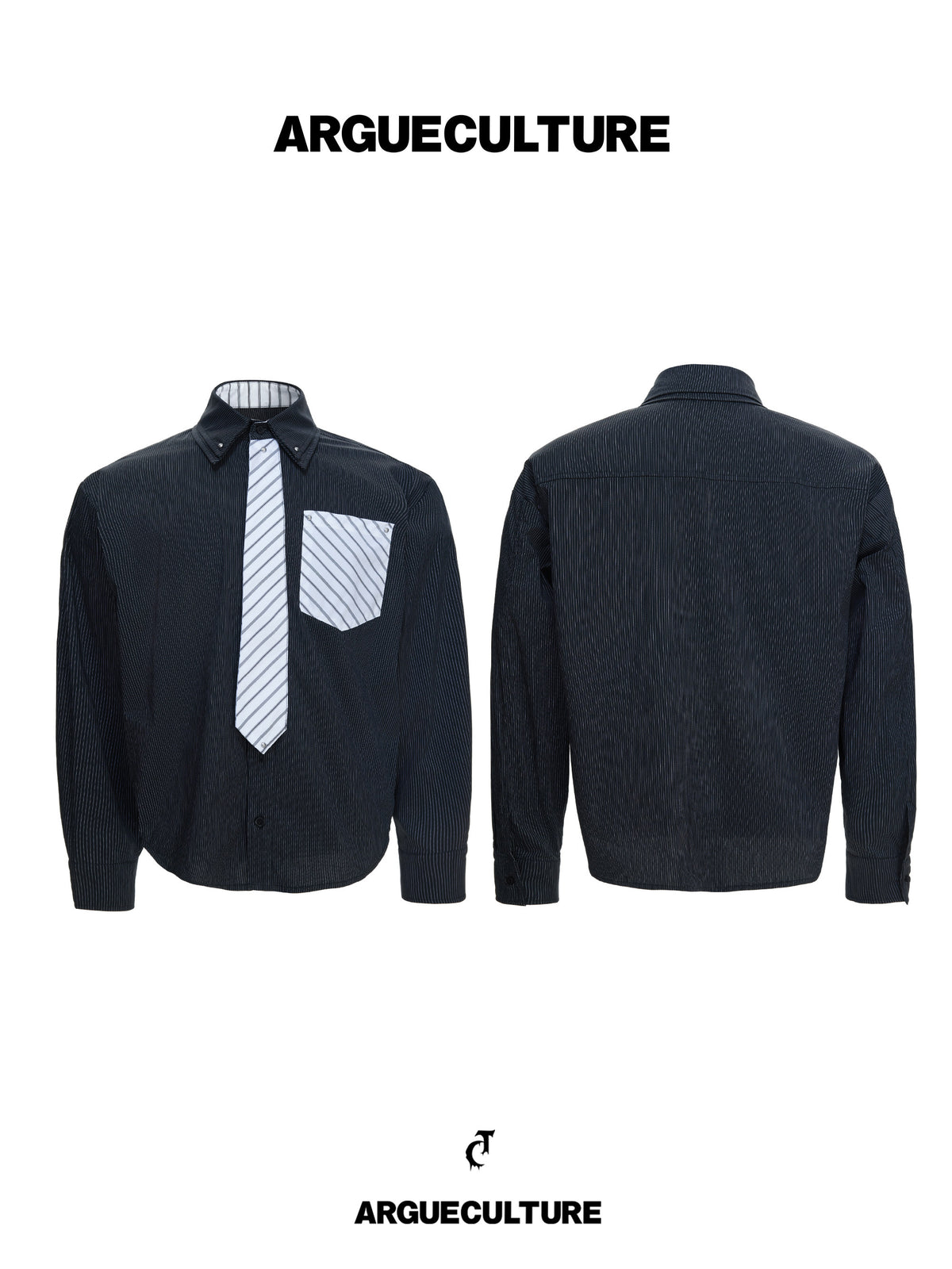 Deconstructed Stripe Layered-Collar Shirt - product image 4