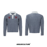 Retro Contrast Sequin Collared Sweater - product image 5