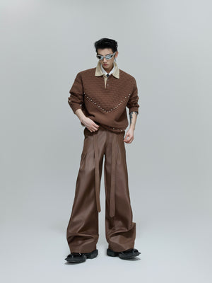 Pleated Straight-Leg Tie-Waist Trousers - product image 4