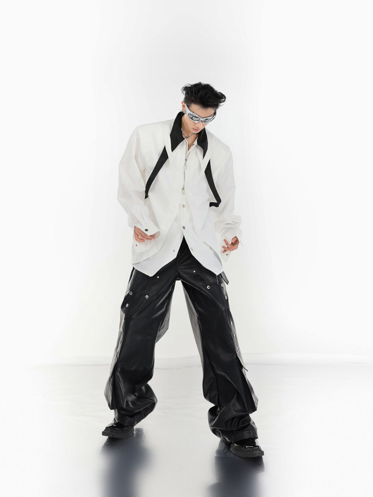 Contrast Panel Tie Shirt - product image 5