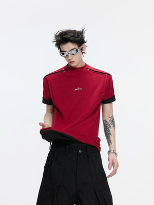 Contrast-Panel Unisex Crew Neck Tee - product image 2