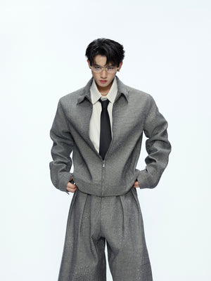 Contrast Lapel Cotton Jacket and Pants Set - product image 4