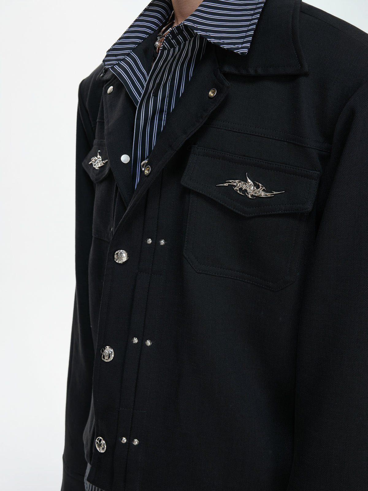 Striped Layered Short Wide Jacket - product image 4