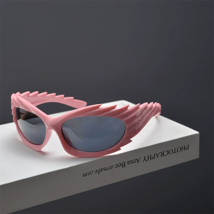 Exaggerated Retro Punk Winged Sunglasses - ArgueCulture