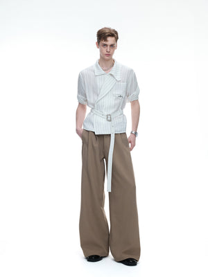Striped Belted Short-Sleeve Shirt - product image 5