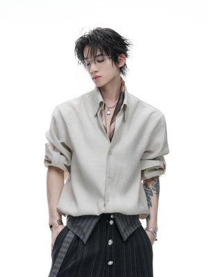 Textured Linen Tencel Embroidered Shirt - product image 1