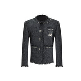 Pearl-Embellished Cropped Textured Jacket - product image 5