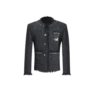 Pearl-Embellished Cropped Textured Jacket - product image 5