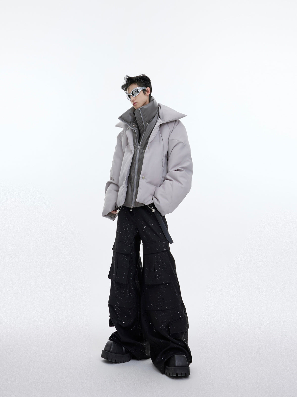 Liquid Sheen Layered Padded Jacket - product image 3