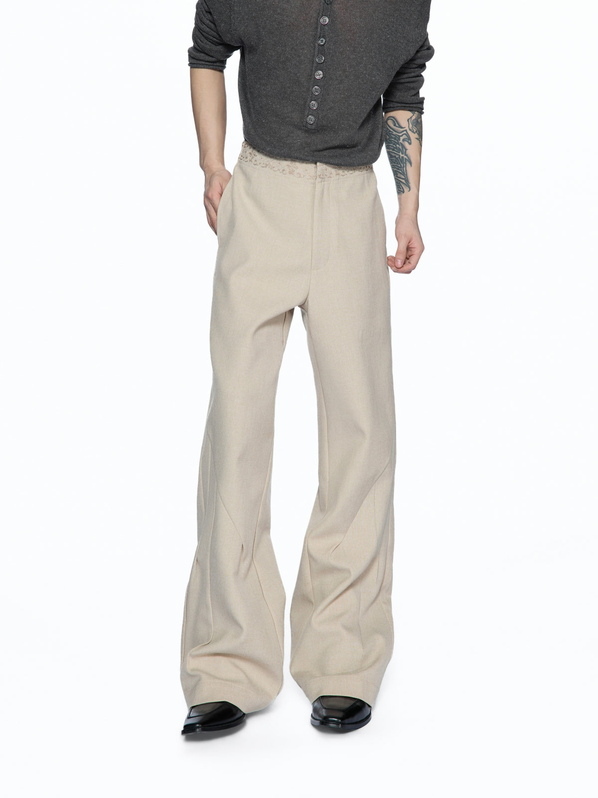 Jacquard Micro-Flare Trousers - product image 1