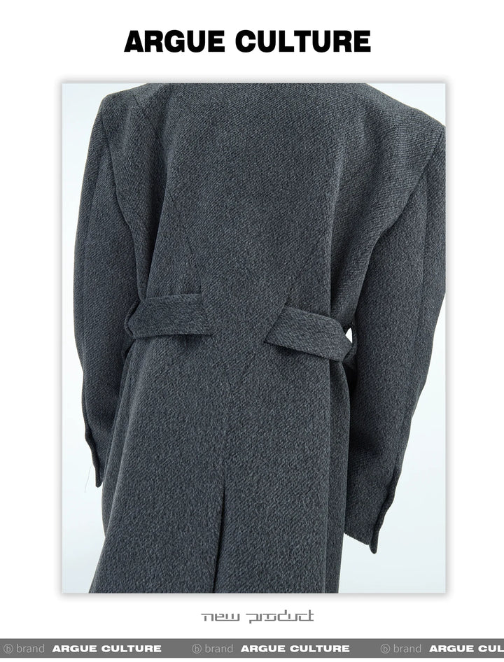 Double-Breasted Wool Coat with Belt Design & Elegant Tailoring - ArgueCulture