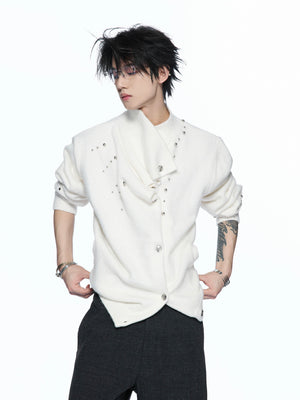 Asymmetric Studded Knit Sweater - product image 2