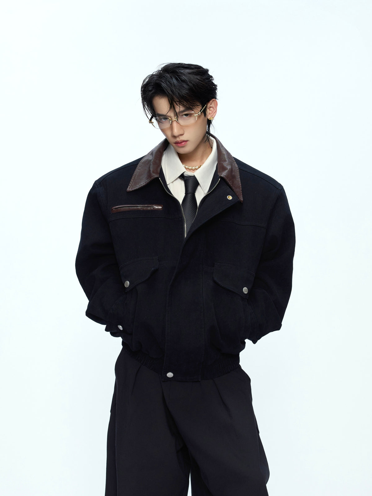 Contrast Lapel Workwear Jacket - product image 1