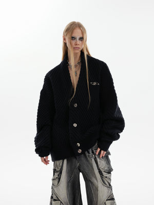 Textured V-Neck Cardigan Sweater - product image 3