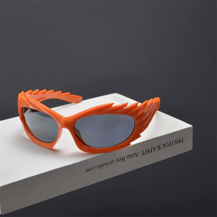 Exaggerated Retro Punk Winged Sunglasses - ArgueCulture