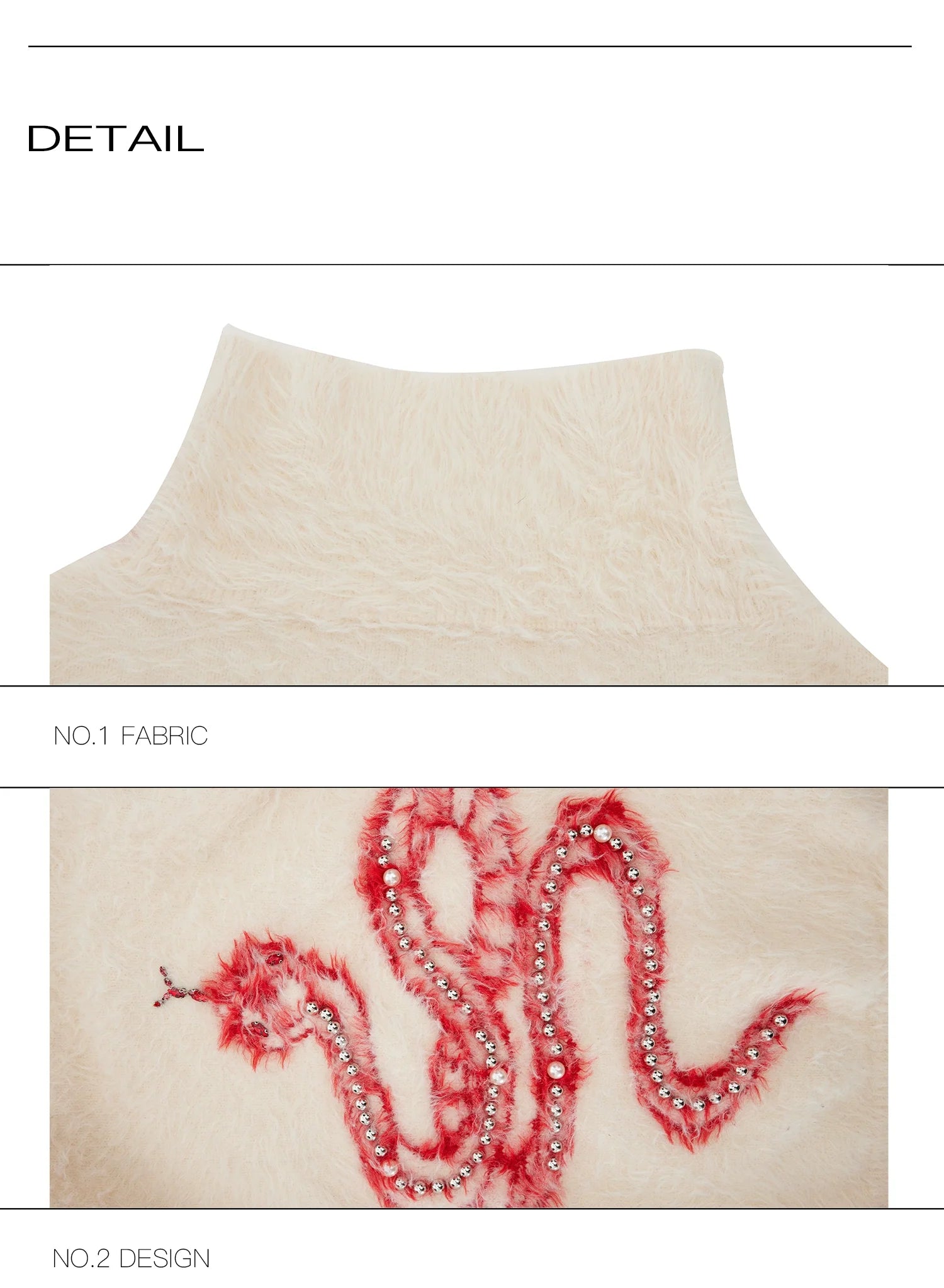 Luxury Knit Sweater with Snake Motif & Pearl Details - ArgueCulture