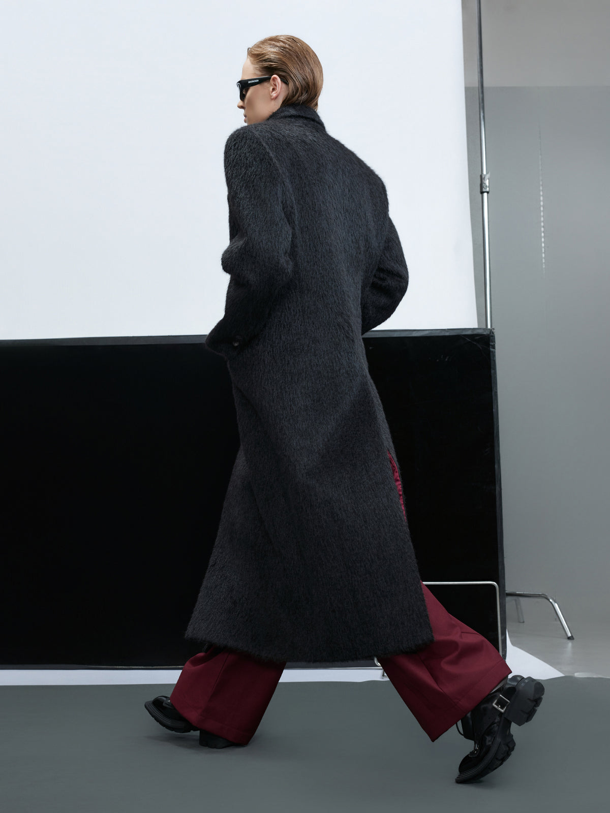 Longline Double-Breasted Wool Blend Coat - product image 4