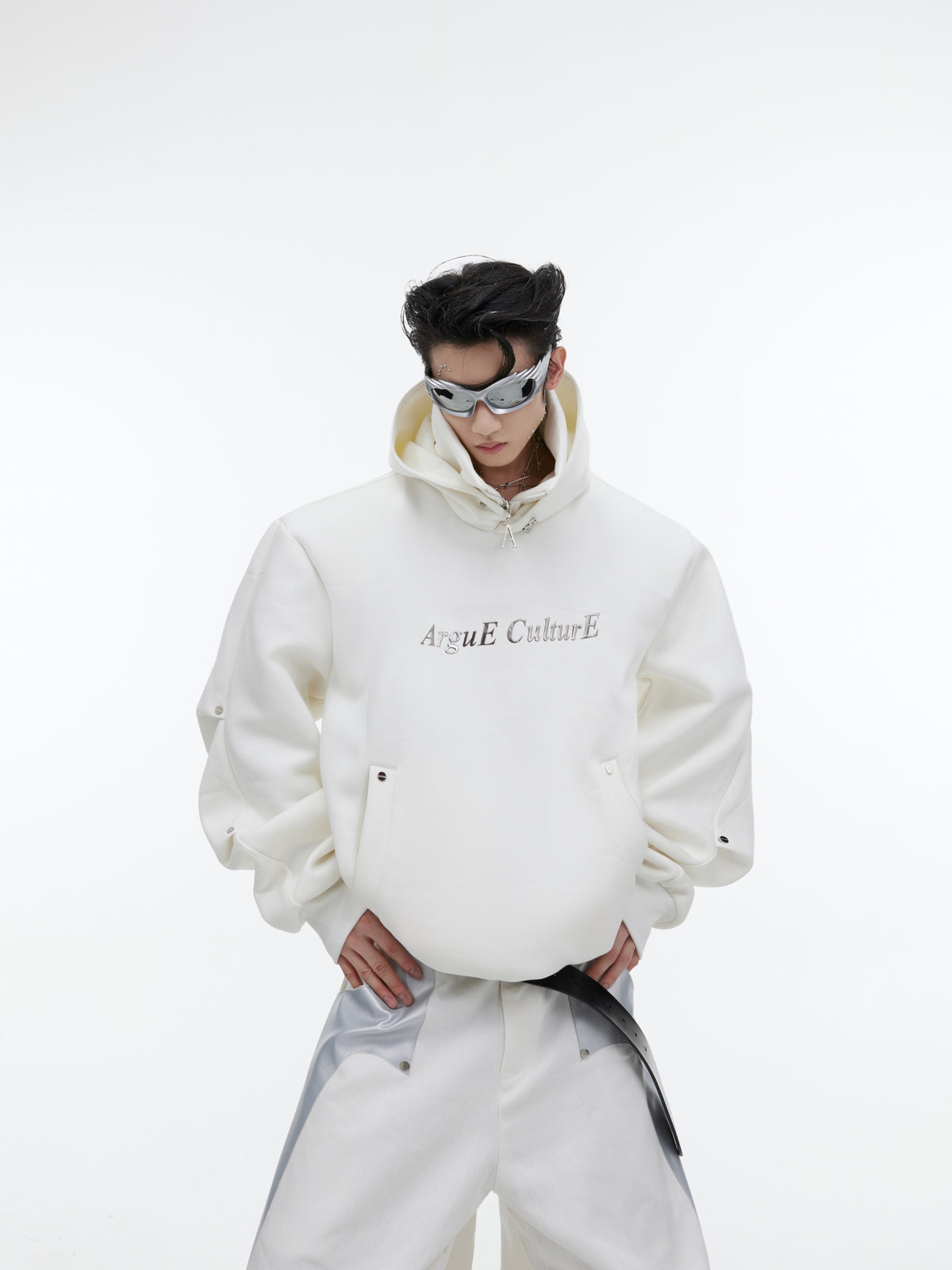 Deconstructed High-Neck Sequin Hoodie - product image 1