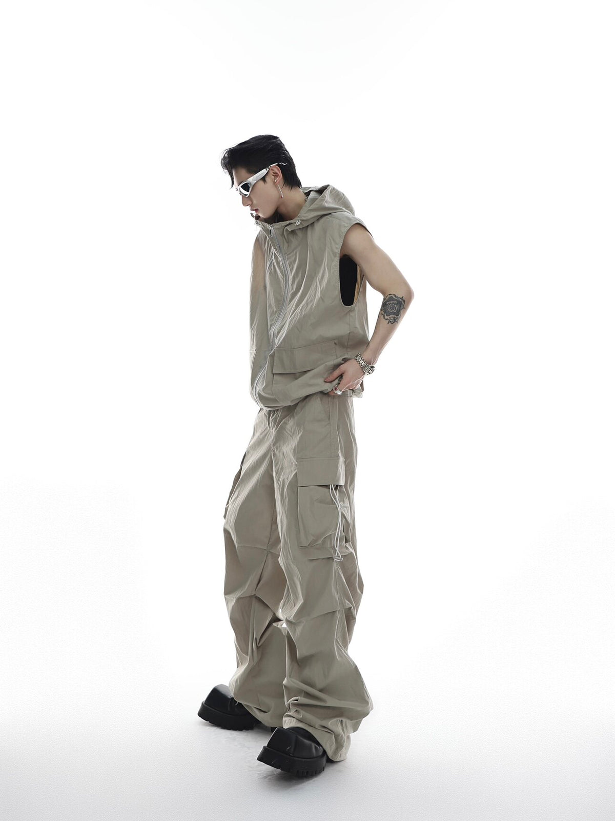 Deconstructed Hooded Vest and Cargo Pants - product image 2