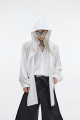 V-Neck Hooded Button-Front Shirt - product image 4