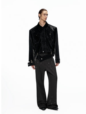 Crocodile-Texture Cropped PU Jacket - product image 5
