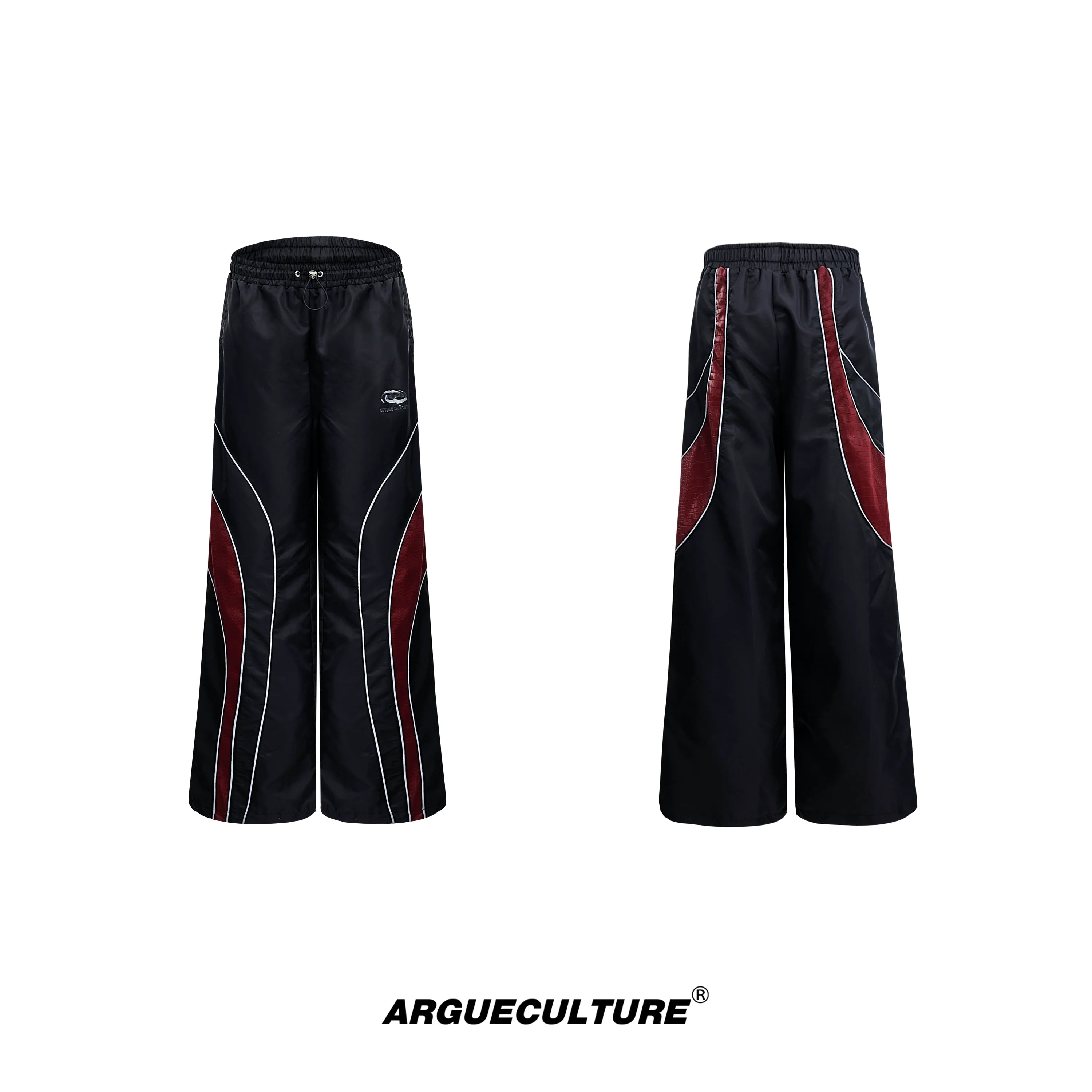 Reflective Tracksuit with Faux Leather Panels ¡§C Futuristic Contrast Hoodie Set - ArgueCulture