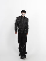 Longline Black Mesh Shirt Jacket - product image 5