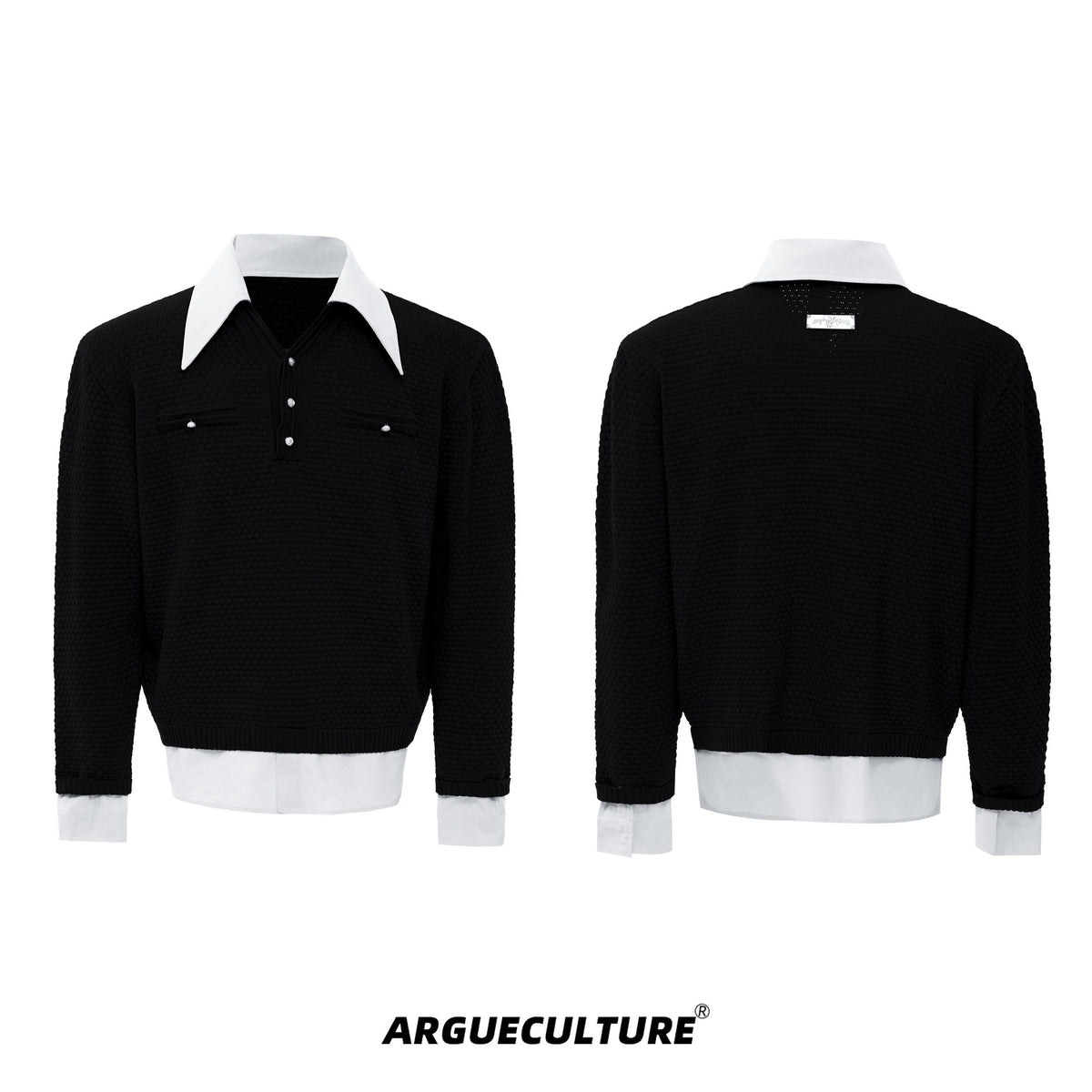 Color-Blocked Faux-Layer Knit Sweater - product image 5