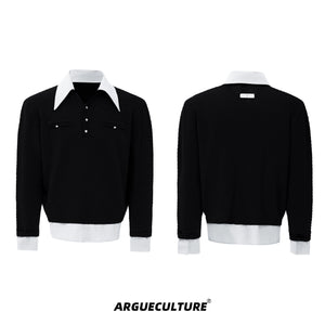 Color-Blocked Faux-Layer Knit Sweater - product image 5