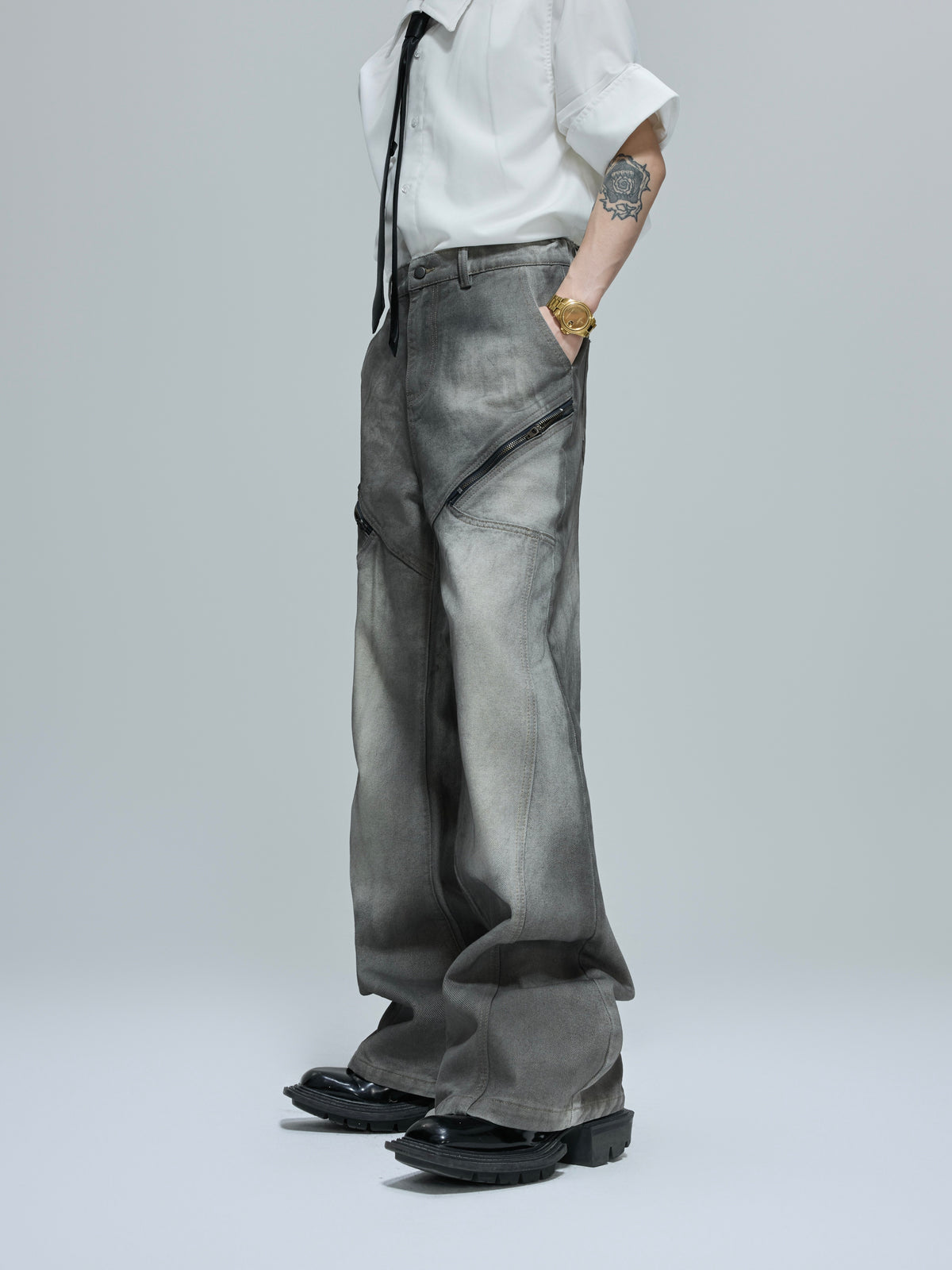 Cement Gray Denim Jacket or Flare Pants - product image 5