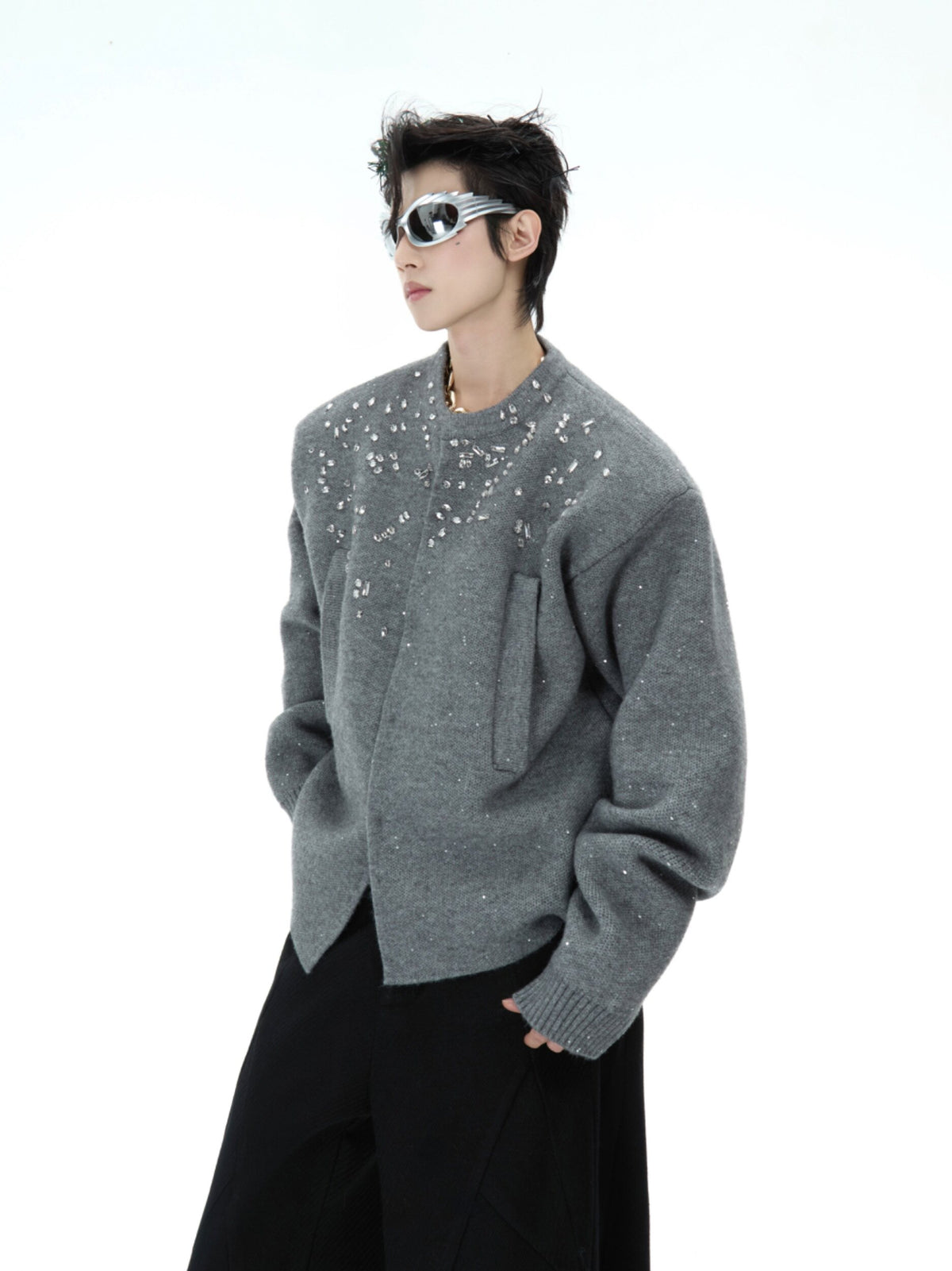 Snowflake Rhinestone Cardigan Sweater - product image 2