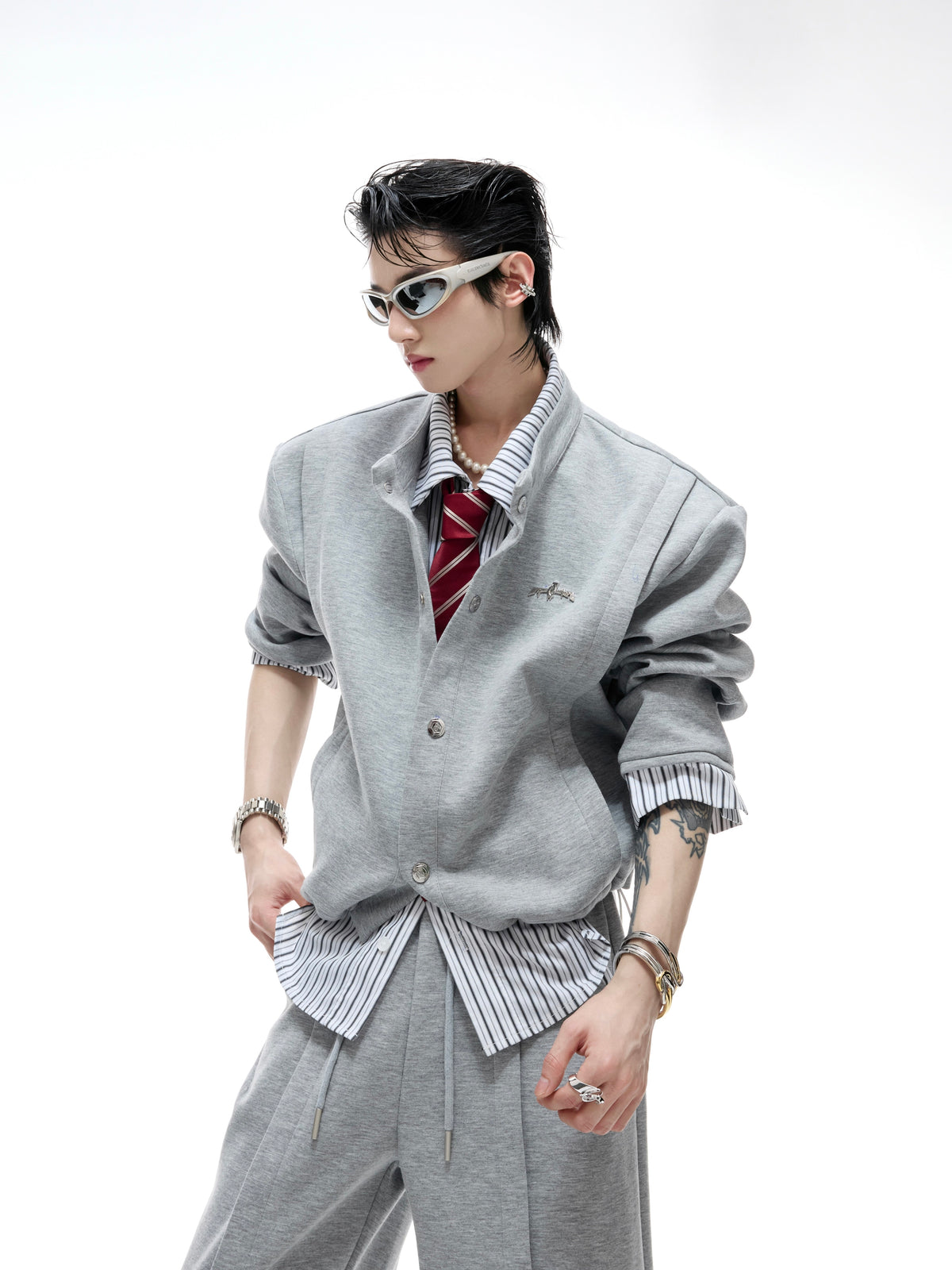 Color-Block Stripe Panel Cardigan - product image 5
